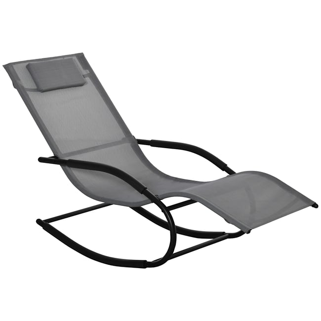 Fauteuil à bascule Textilène Gris gris <span itemprop=