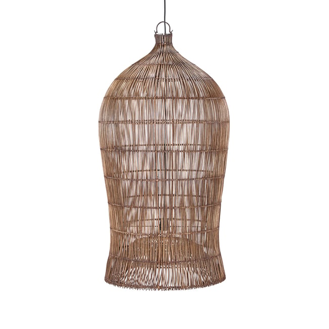 Suspension en bambou WOVEN BELL Couleur marron foncé <span itemprop=