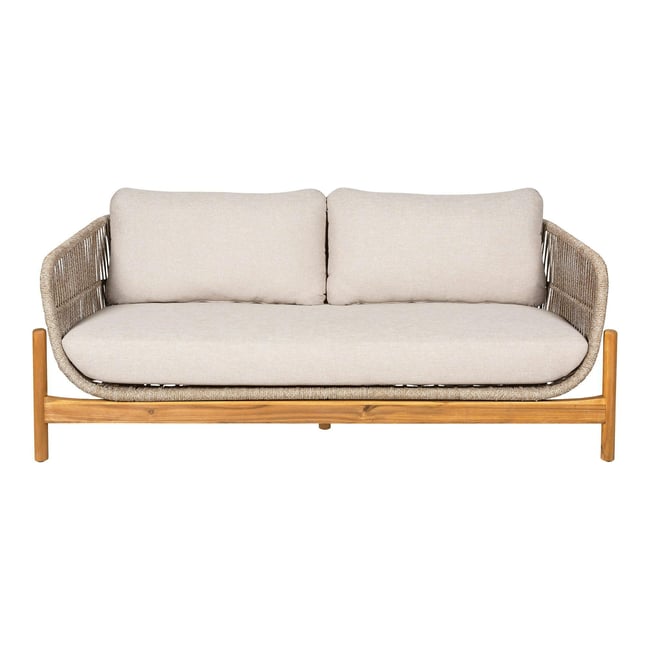 Canapé de jardin en bois d'acacia et corde IBIZA bois naturel <span itemprop=