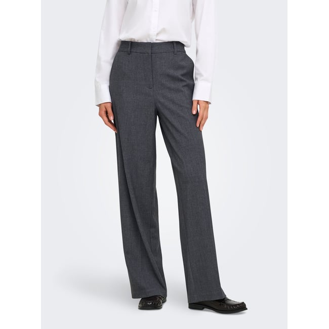 Pantalon À Jambe Large dark grey melange <span itemprop=
