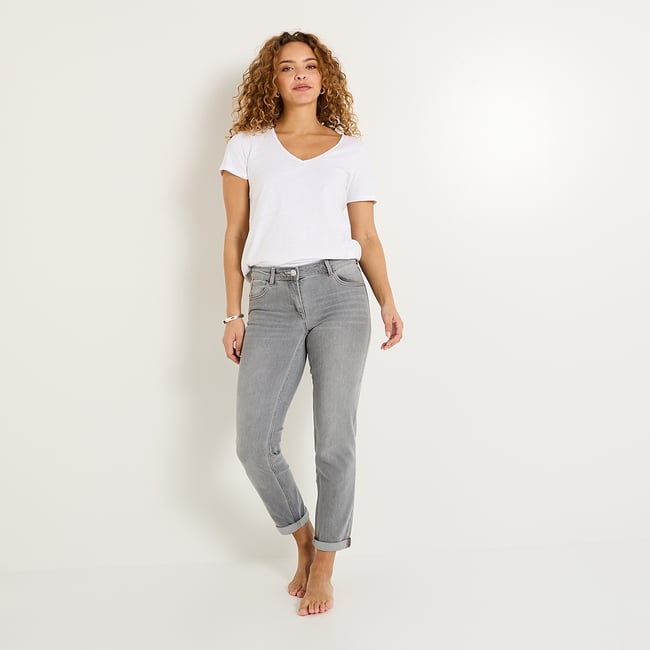 Jean raccourci TOKYO R01 gris grey <span itemprop=