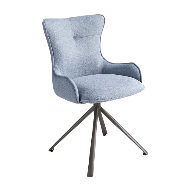 Chaise pivotante en tissu Couleur bleu | gris foncé <span itemprop=