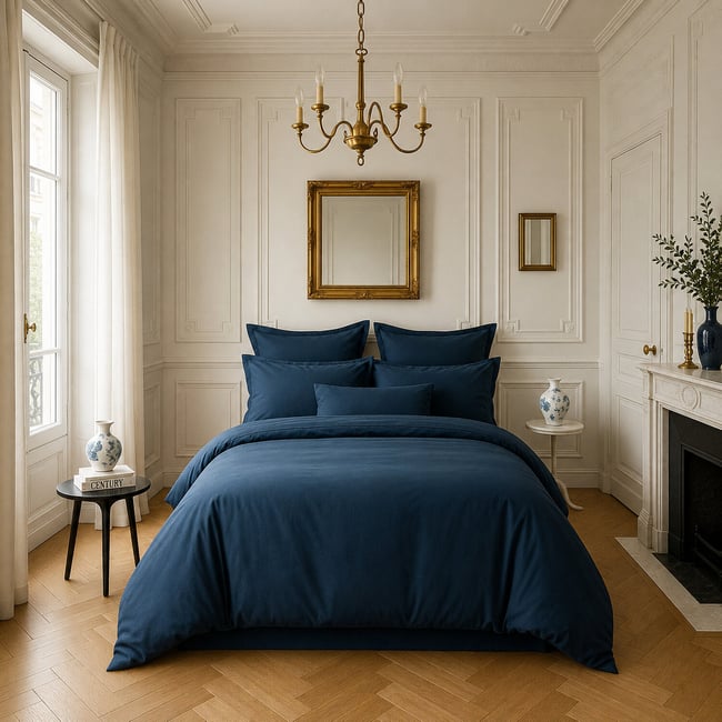 Housse de couette en satin de coton lavé unie, DESIR - BATON ROUGE