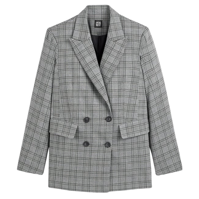 Blazer coupe ample, à carreaux Prince de Galles  prince de galles noir blanc <span itemprop=