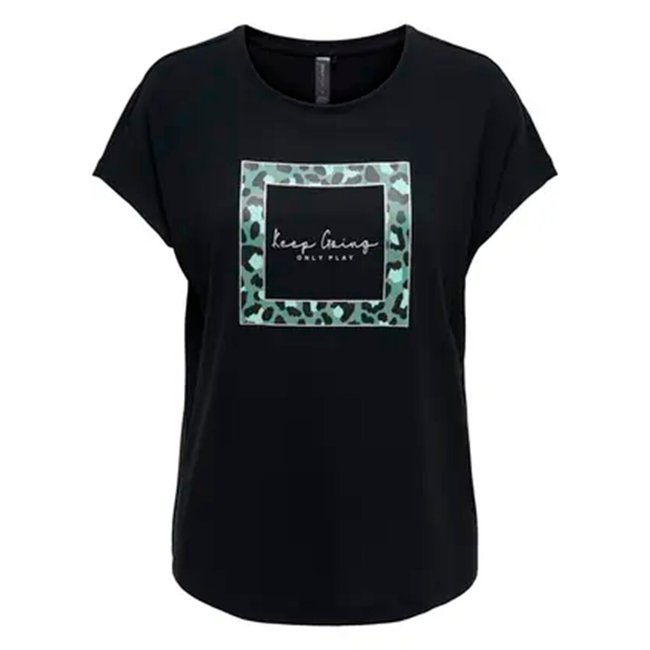 T-shirt manches courtes avec motif léopard noir <span itemprop=