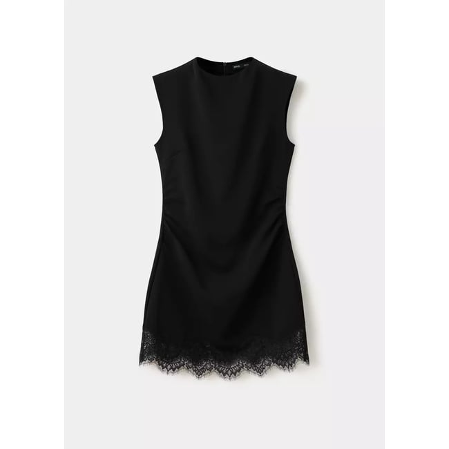 Robe courte dentelle noir <span itemprop=