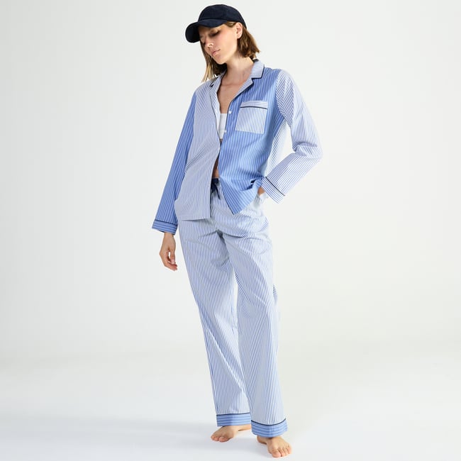 Pyjama col tailleur en popeline de coton ESSENTIEL FANTAISIE - LAURENCE TAVERNIER