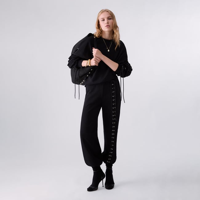 Sweat-shirt avec Lacets noir <span itemprop=