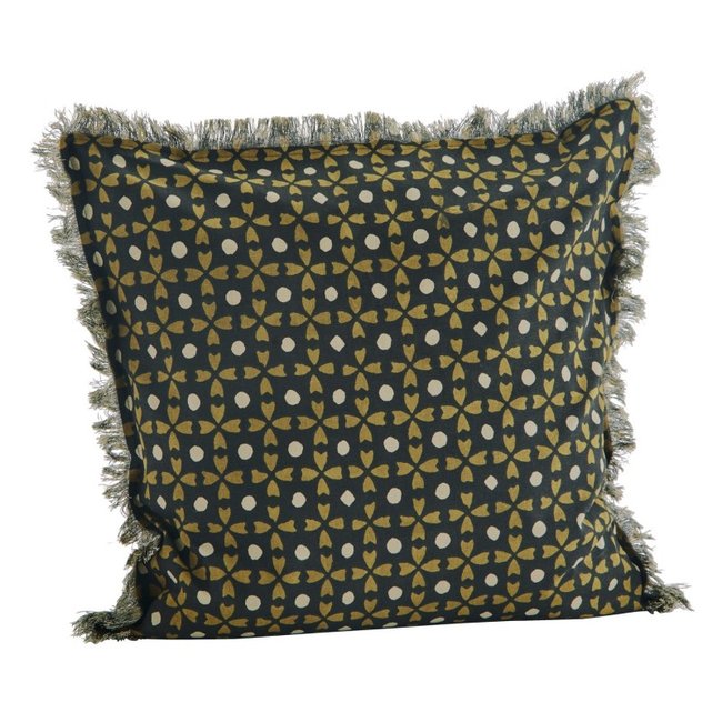 Housse coussin graphique noir <span itemprop=