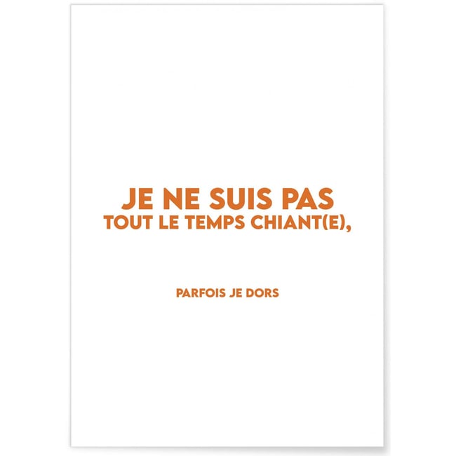 Affiche Tout le temps chiant(e) Couleur blanc <span itemprop=