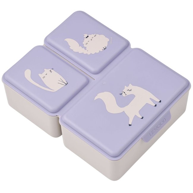 Lunch box à compartiments Driss violet, blanc, rose <span itemprop=