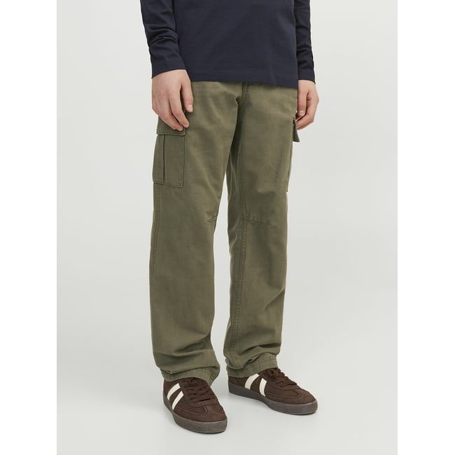 Pantalon style cargo kaki <span itemprop=