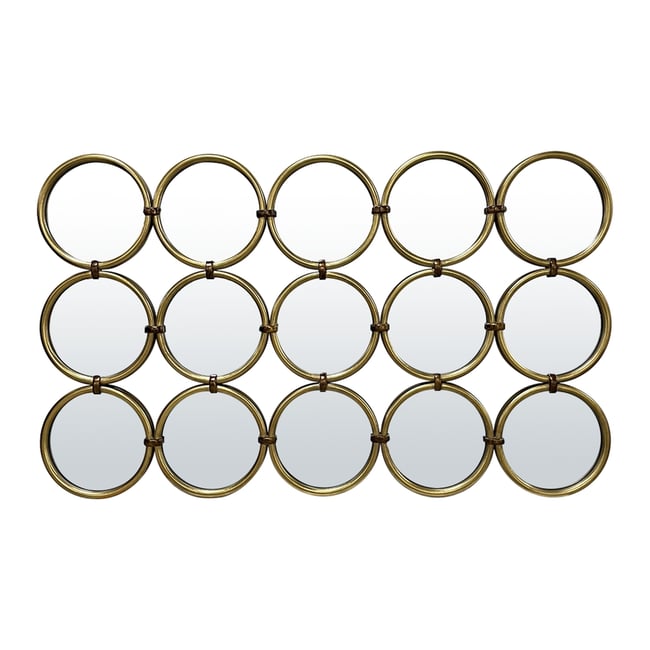 Miroir métal multi ronds 120x71.5cm Couleur or <span itemprop=