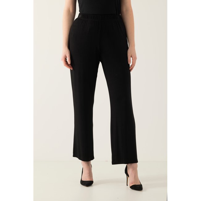 Pantalon en tissu fluide noir <span itemprop=