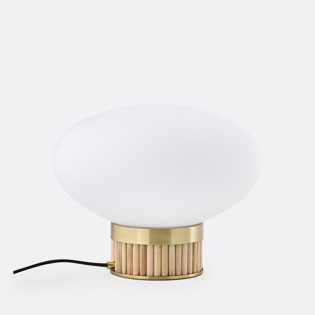 Signatures Dolce Brass, Bamboo and Opaline Glass Lamp, white, LA REDOUTE INTERIEURS