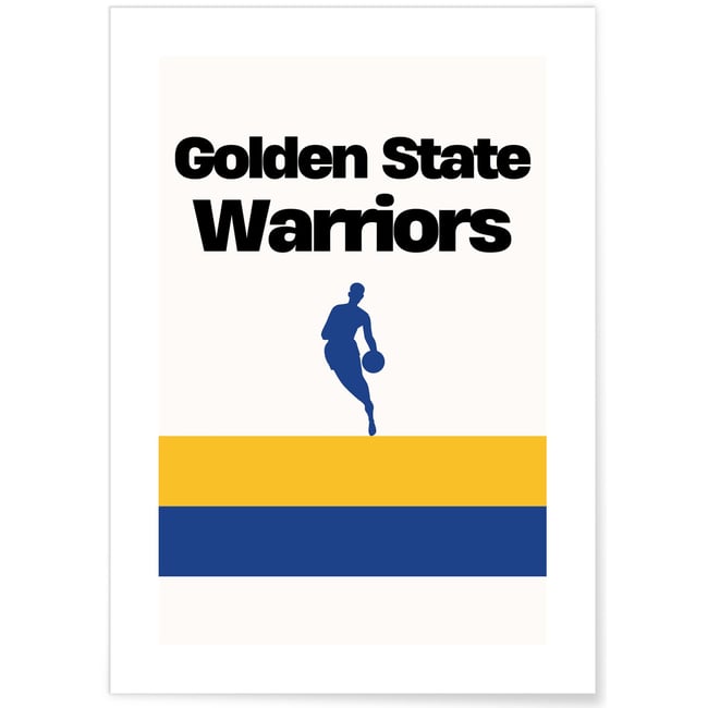 Affiche Golden State Warriors - Design minimaliste Couleur blanc <span itemprop=
