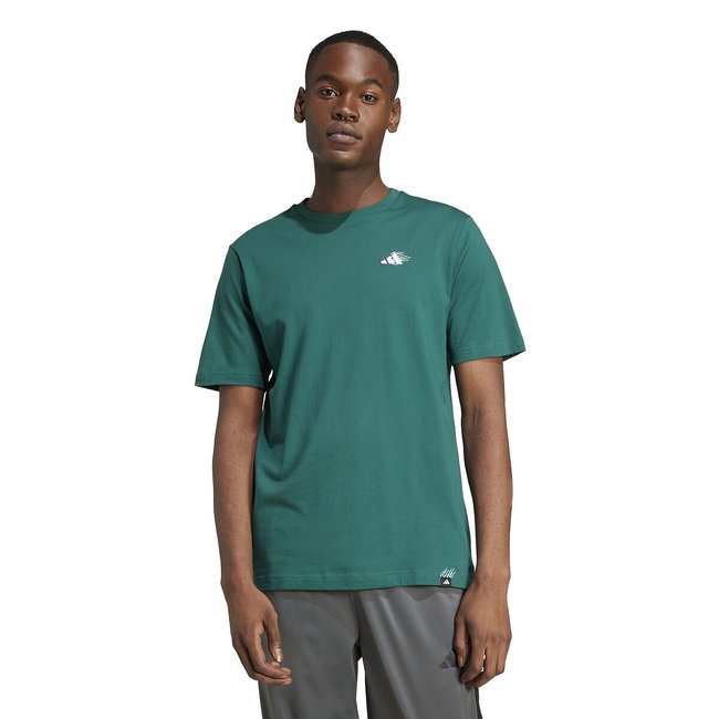 T-shirt de mangas curtas, logótipo pequeno bordado verde <span itemprop=
