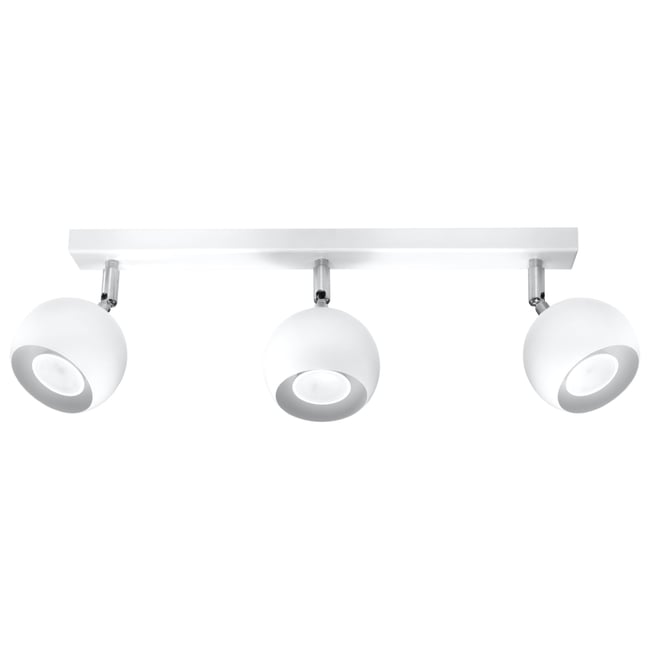 Plafonnier Acier Blanc GU10 3 Oculare Couleur blanc <span itemprop=