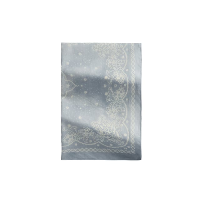 Foulard imprimé en pur coton bio bleu moyen <span itemprop=