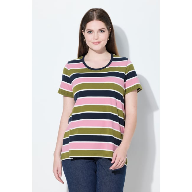 T-shirt en coton bio rayé marine <span itemprop=