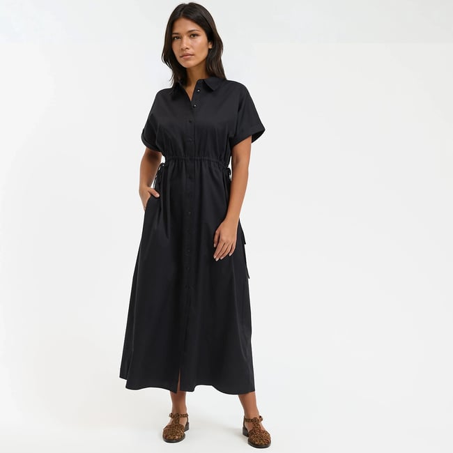 Robe longue resserrée à la taille, col chemise  - LA REDOUTE COLLECTIONS