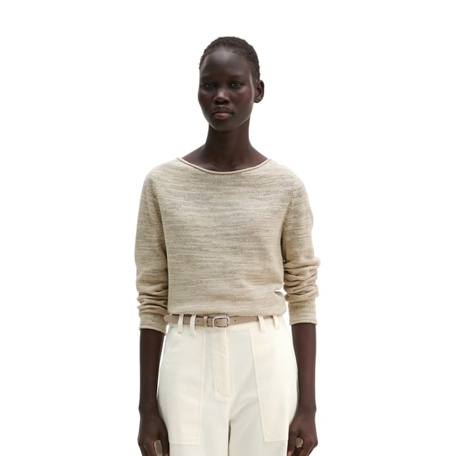 Pull slub slim en mélange de lin et de coton - MARC O'POLO