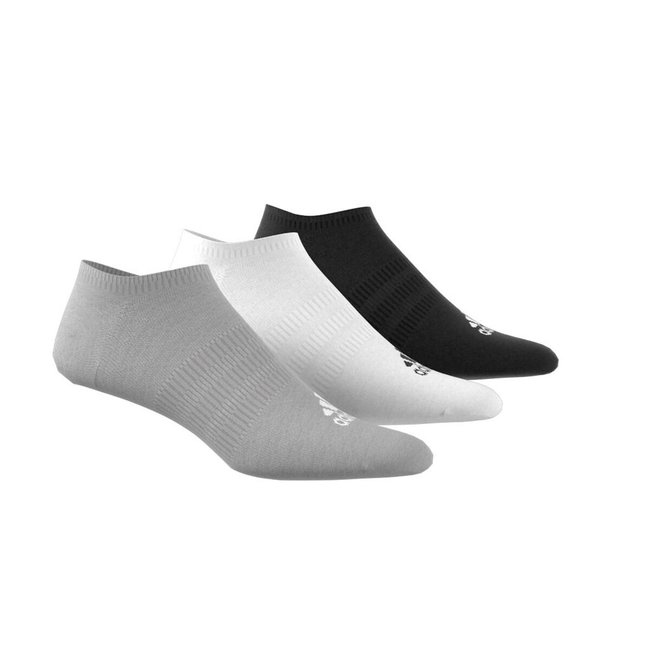 Lote de 3 pares de meias invisíveis e finas preto + branco + cinzento <span itemprop=