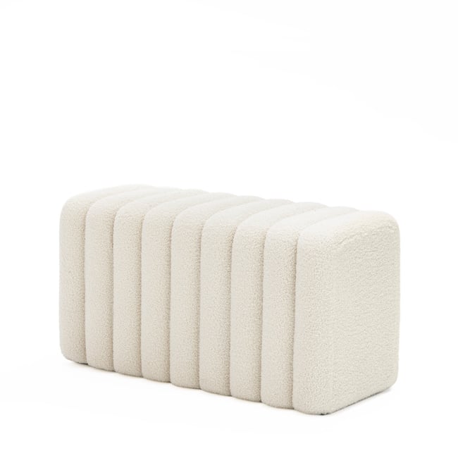 Banc rembourré en tissu bouclette L79cm- LETO - DRAWER