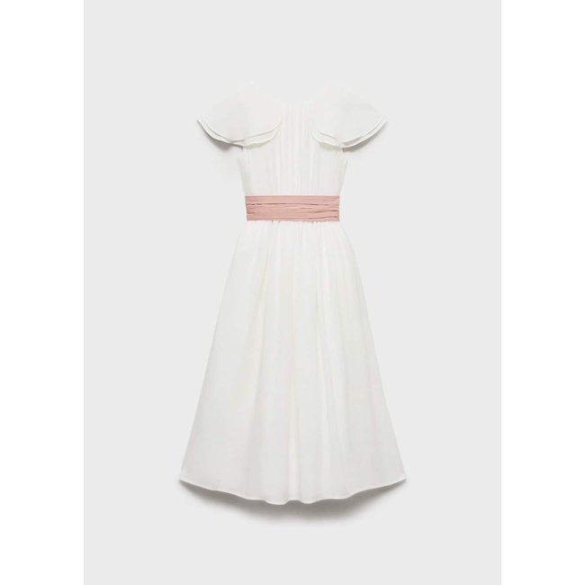 Robe texturée tissu plissé blanc <span itemprop=