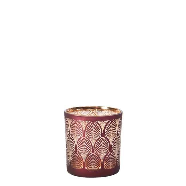 Porte-bougie décoratif en verre H7 Couleur bordeaux <span itemprop=