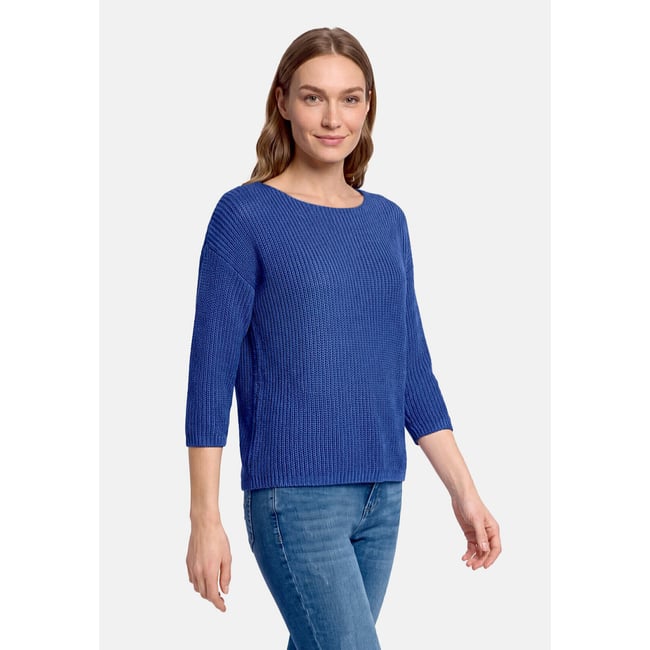 Pull-over en maille basique de texture côtelée adria blue <span itemprop=