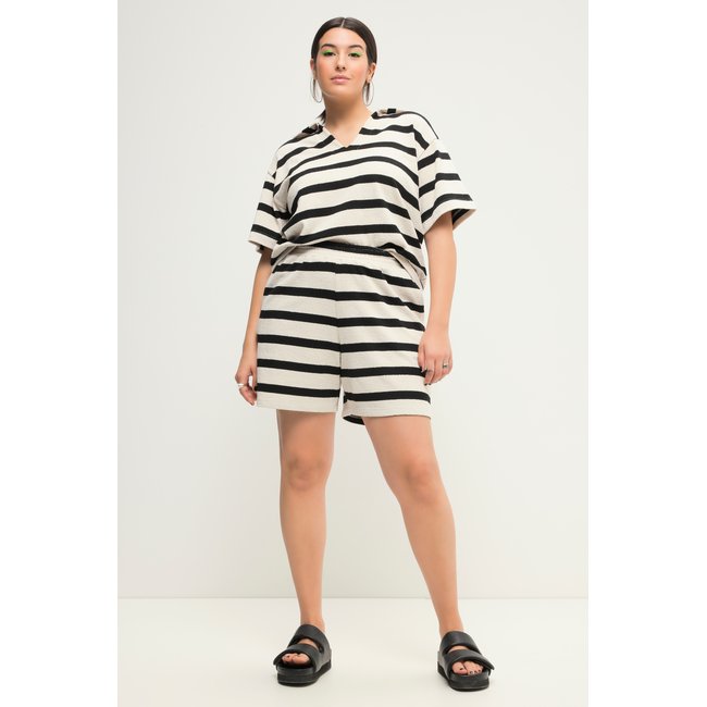 Short en jersey à rayures avec crème <span itemprop=