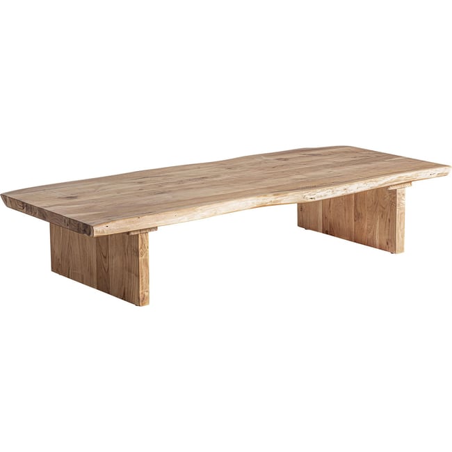 Table basse en acacia, Plateau miroir Couleur bois d'acacia marron clair naturel <span itemprop=
