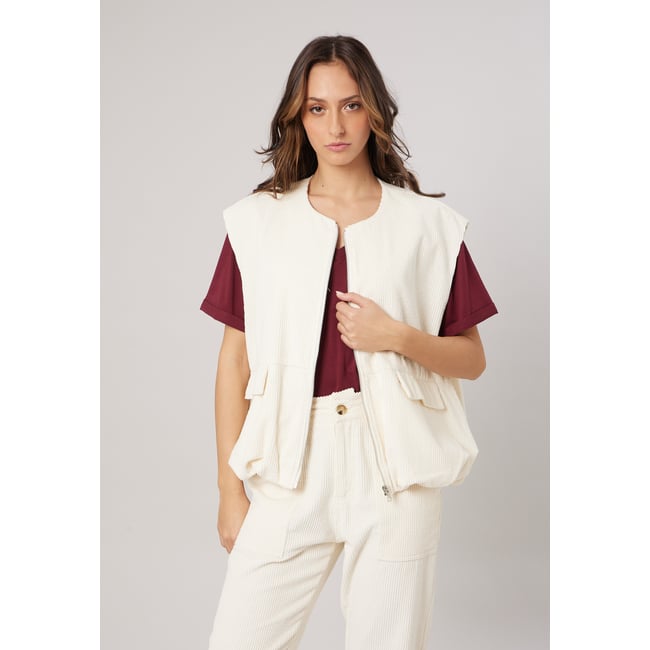 Veste sans manches ample femme en 100% coton ZOSTINE - DEELUXE