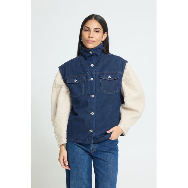 Veste en jean bleu denim authentic blue <span itemprop=