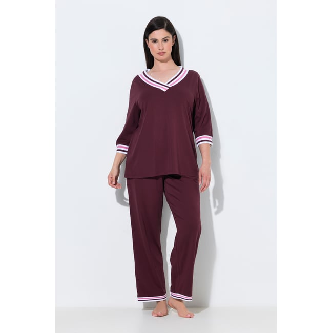Pyjama à col V et manches 3/4 - ULLA POPKEN