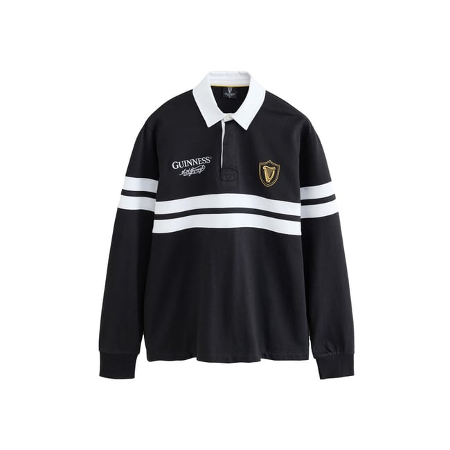 Chemise rugby effet color block horizontal guinness officiel noir <span itemprop=