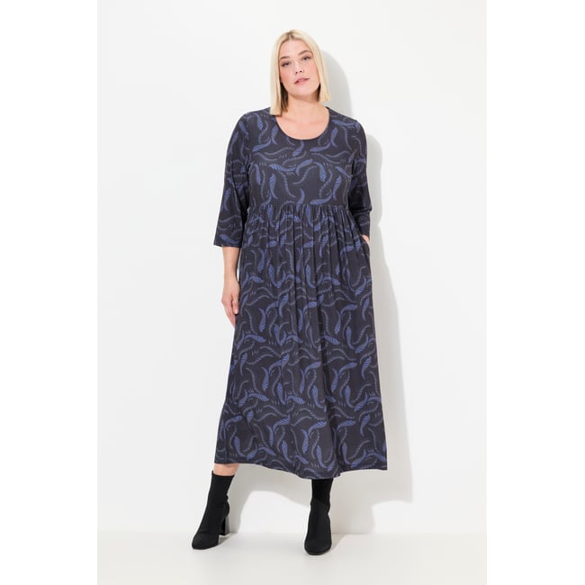 Robe en jersey, imprimé all-over noir <span itemprop=