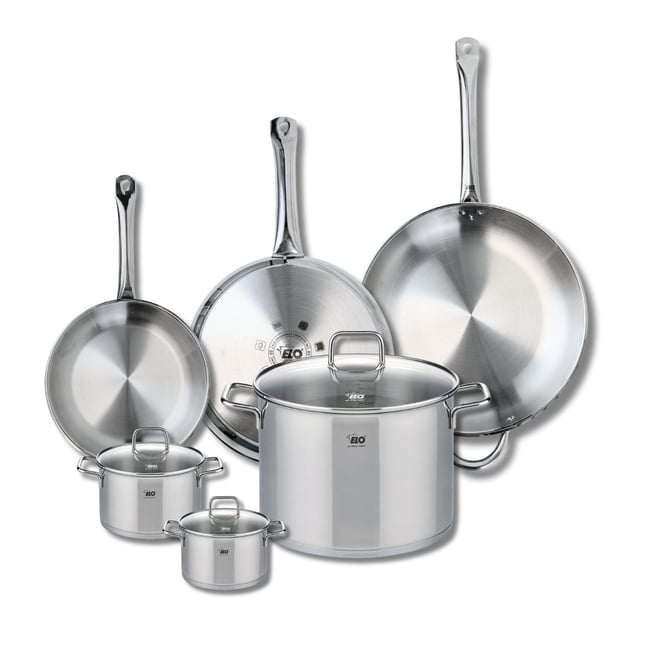 3 poêles 24/28/32cm + 3 faitouts 12/14/26cm PROFI CITRIN gris <span itemprop=