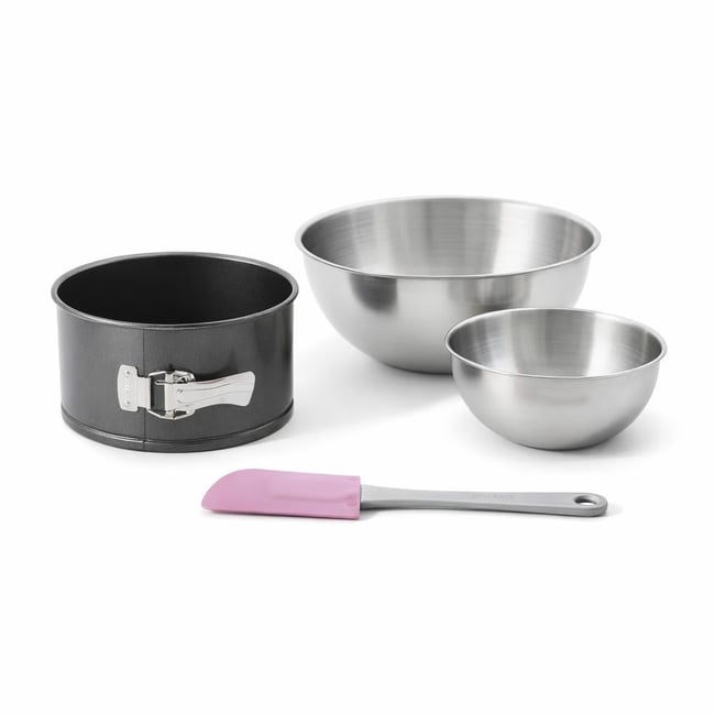 Set de 4 ustensiles de pâtisserie moule à gâteaux 2 bols noir <span itemprop=