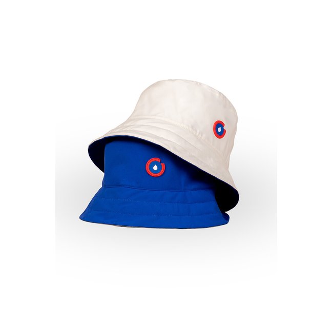 Wasserdichter Mixed-Bob-Hut, wendbar blau/ecru <span itemprop=