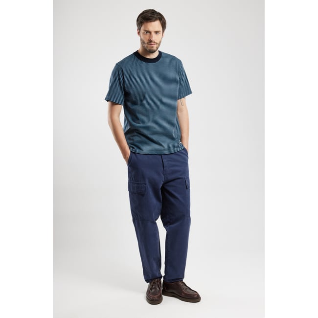 Pantalon cargo en coton rich navy <span itemprop=