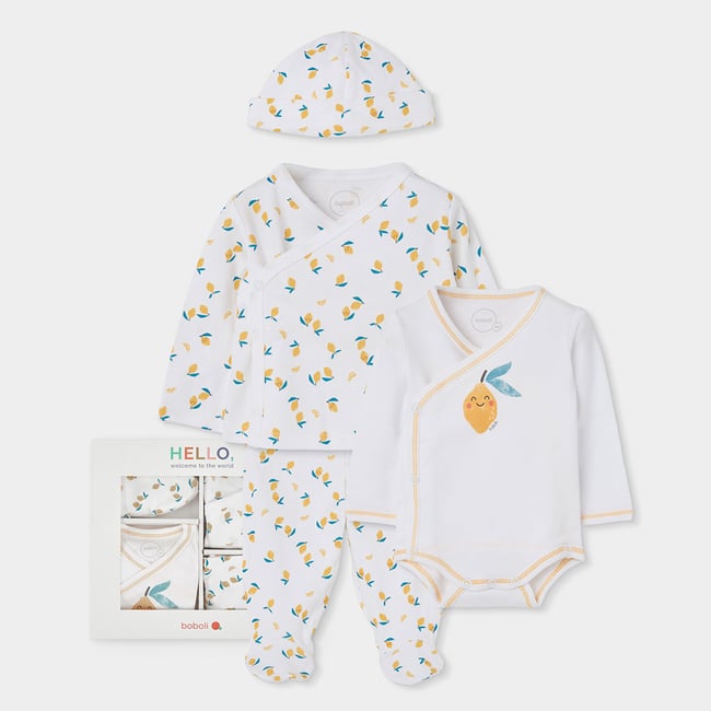 Ensemble bébé à imprimé citrons multicolore <span itemprop=