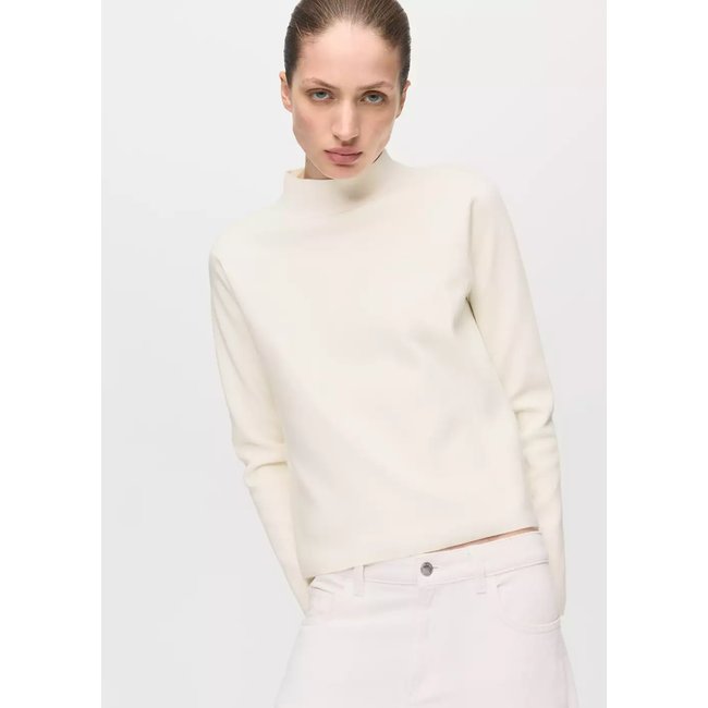 Pull-over maille col montant écru <span itemprop=