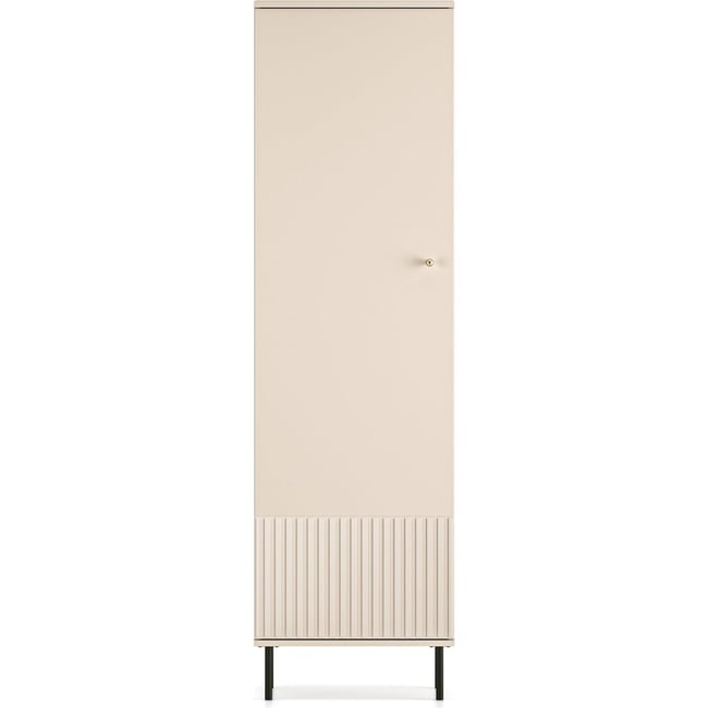 Armoire d'entrée à lames CALETTO Couleur beige cachemire avec poignée dorée <span itemprop=