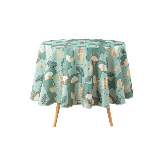 Nappe ronde Collection Gincko natane metalise - DOUCEUR D'INTÉRIEUR