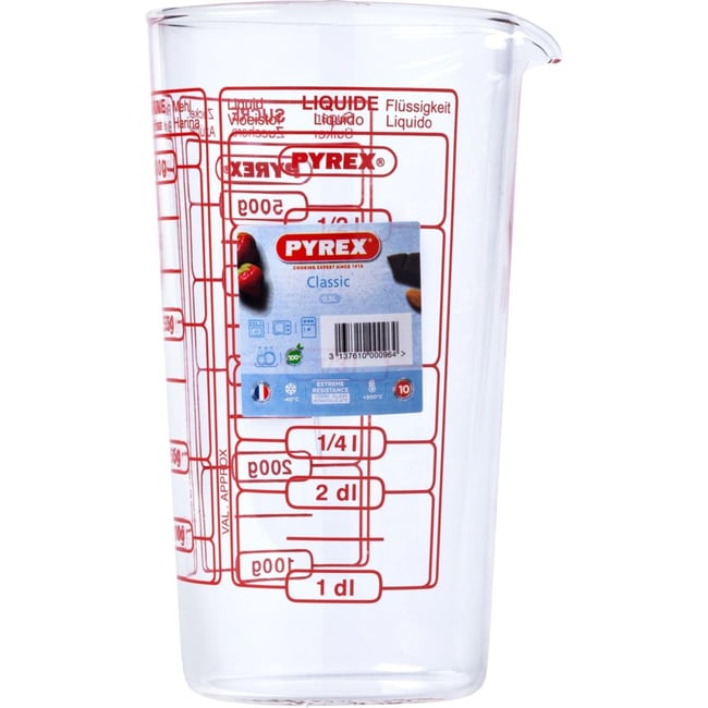 Verre doseur verre mesureur 0.5L transparent <span itemprop=