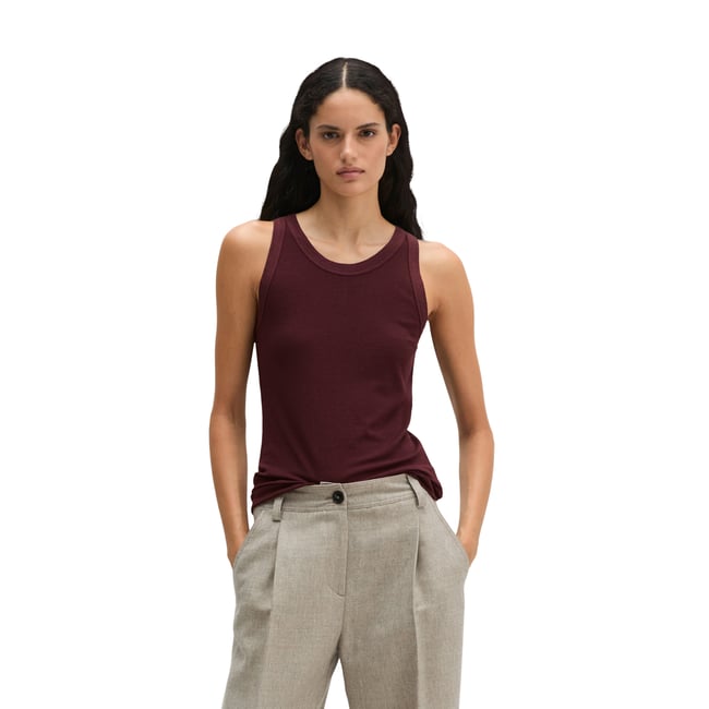 Débardeur côtelé slim en jersey stretch de coton bio Lyocell - MARC O'POLO