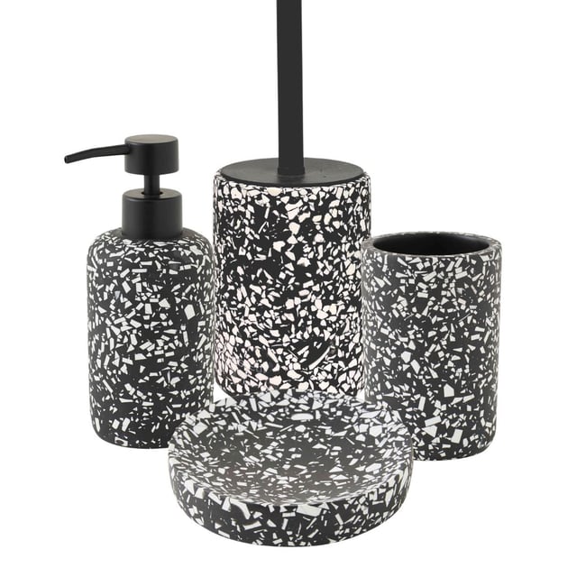 Set salle de bain terrazzo 4 pièces polyrésine TERRAZZO Couleur v002227 <span itemprop=