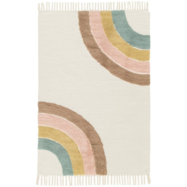 Tapis enfant en coton RAINBOW Couleur palette colorée <span itemprop=